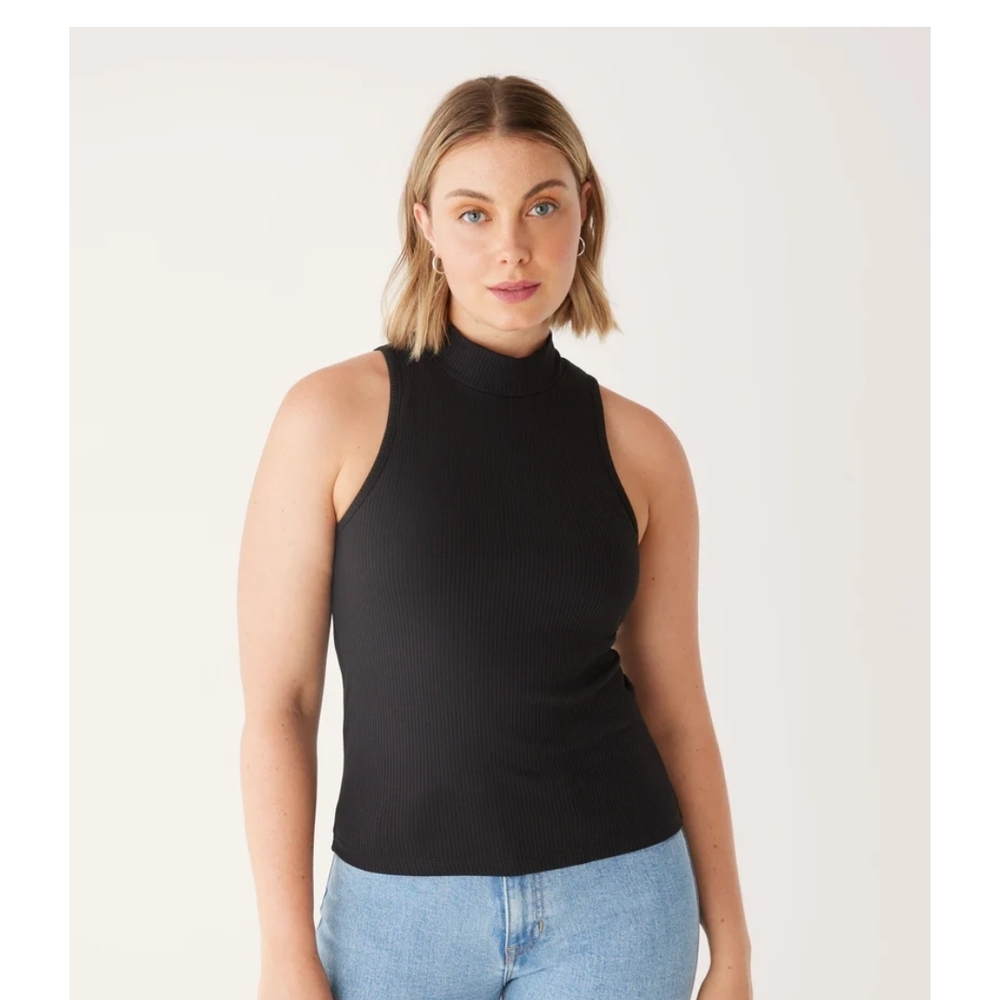 Frank & Oak Charcoal Ribbed Tank Top